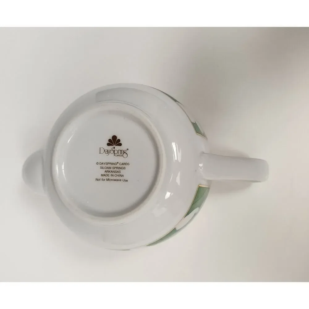 Day Spring Ceramic Tea Pot/Saucers Religious Romans 15:13 Siloam Springs AR